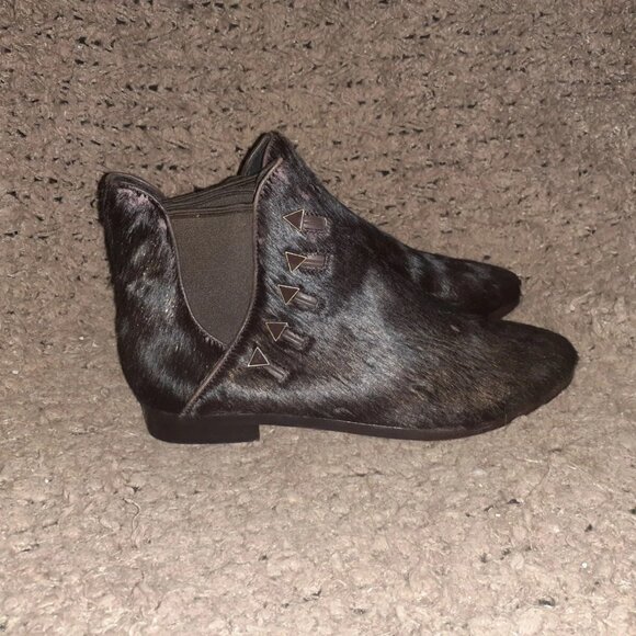 HOUSE OF HARLOW 1960-Beatrice-Metallic Bronze Calf-Hair-Chelsea Bootie-Sz36-NWOB - Picture 4 of 7